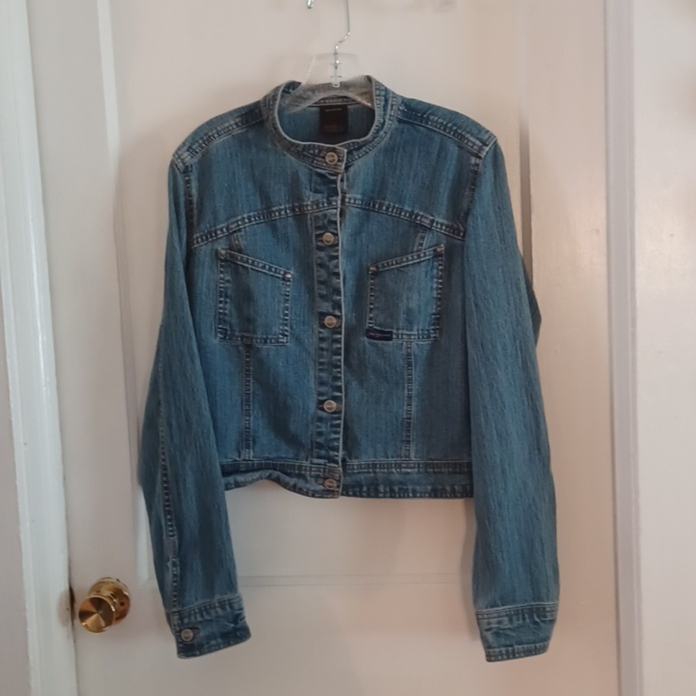 FUBU short Jean jacket women's size large